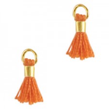 Mini Quaste Ibiza Style 0.7cm Gold-rumba orange